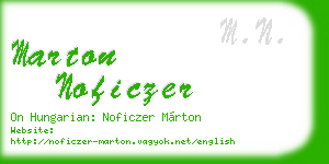 marton noficzer business card